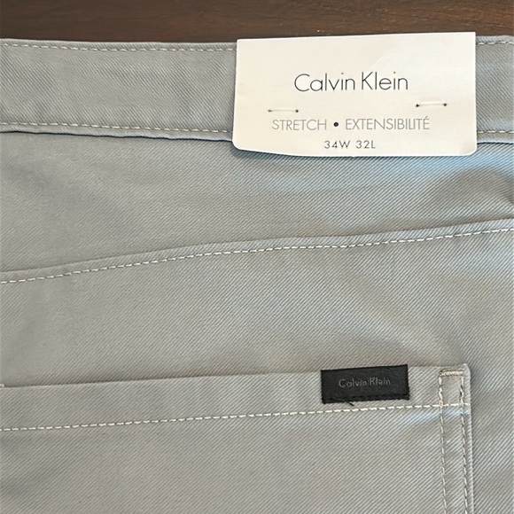 Calvin Klein Slim Fit Stretch Grey Pants Men Size 34 x 32 - Picture 7 of 16